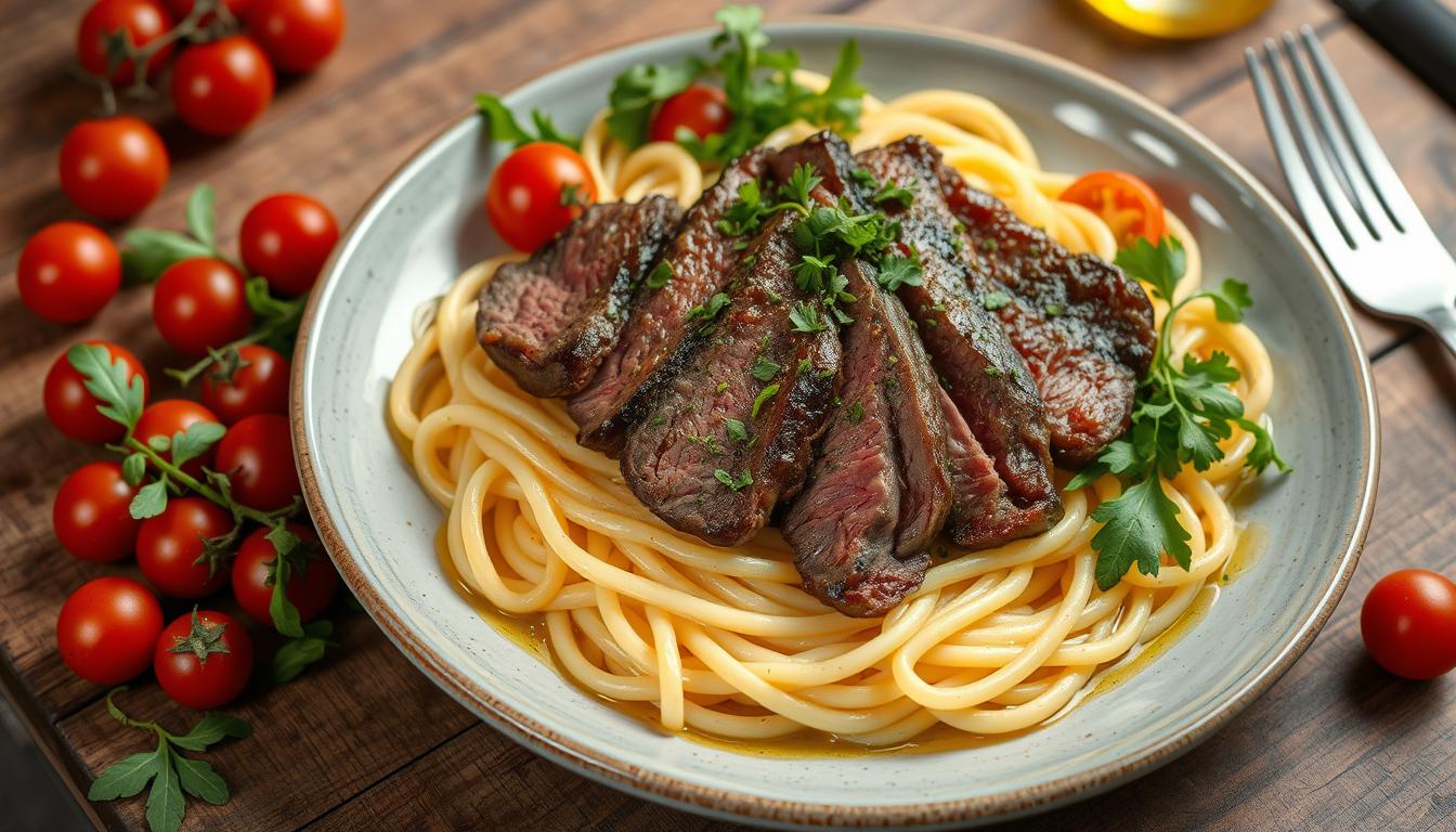 steak and pasta recipe