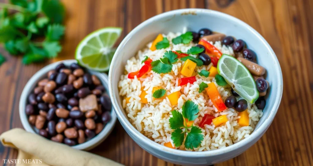 Mexican rice and black beans