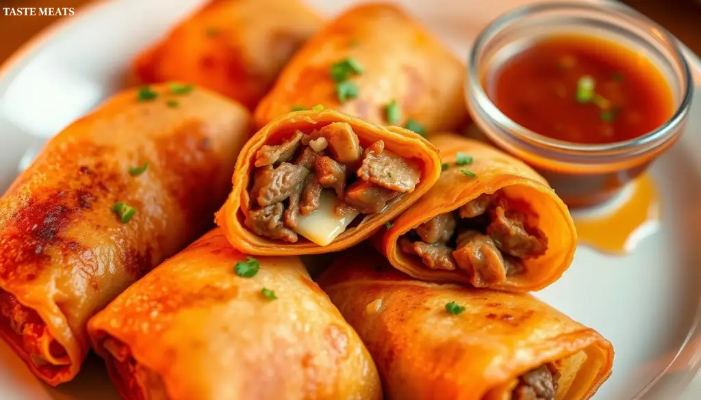 steak and cheese egg rolls