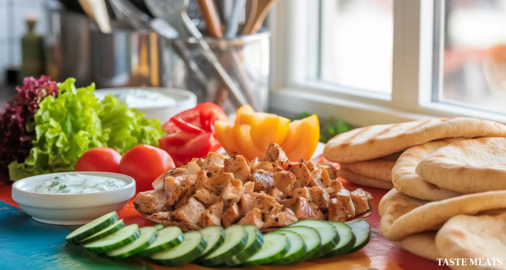 chicken pita preparation