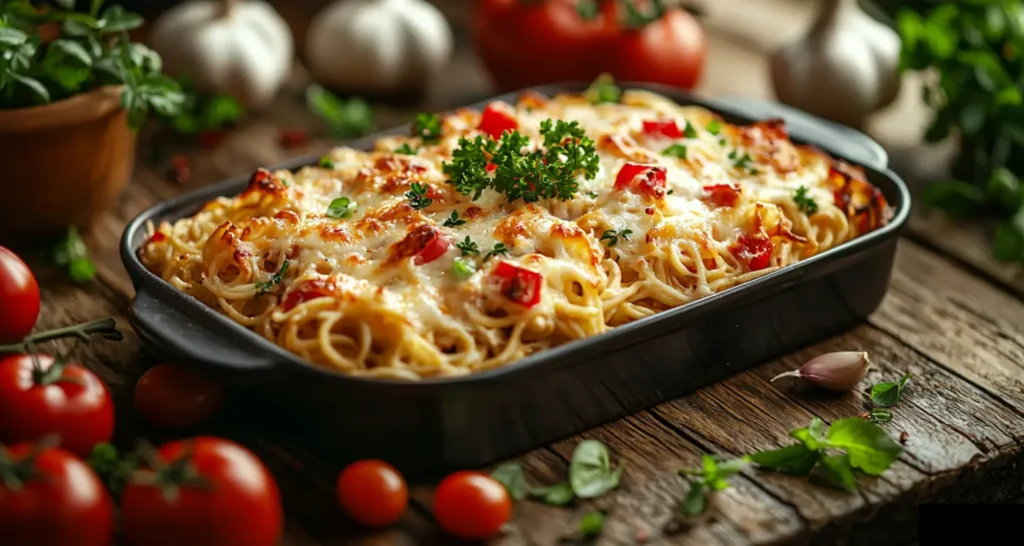 Cheesy Baked Chicken Spaghetti Casserole – Easy Comfort Food