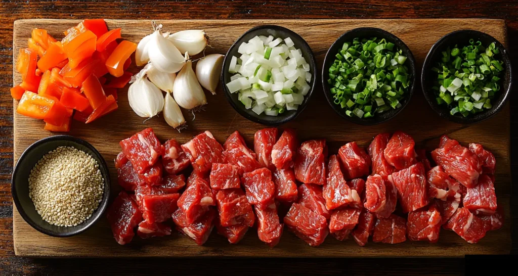 Fresh Ingredients for Authentic Beijing Beef Recipe